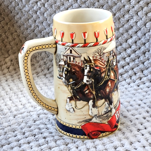Collectors Series Holiday Vintage Budweiser Beer Stein "B" Series - Picture 3 of 8